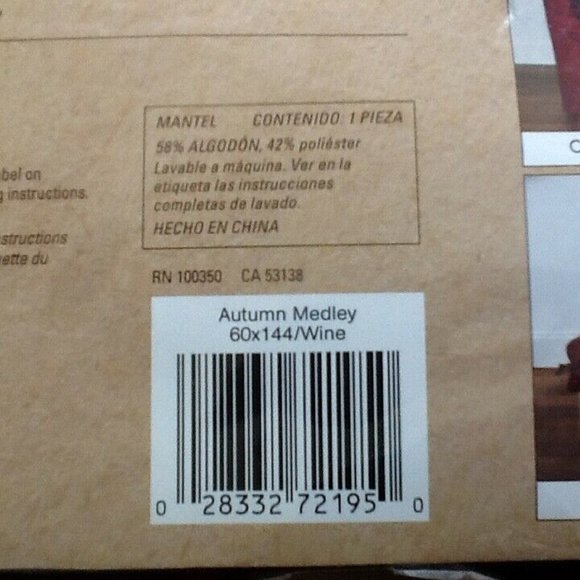 2 new Autumn Medley WINE 60x144 inch Damask Tablecloths (each seats 12 to 14) - Picture 8 of 9